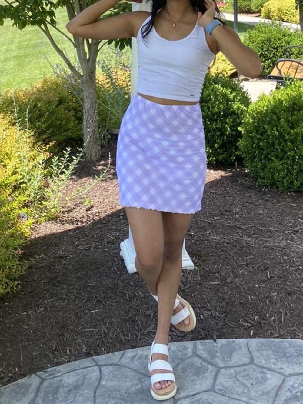 Hollister Lavender Plaid Mini Skirt Women's XS Y2K Coquette
